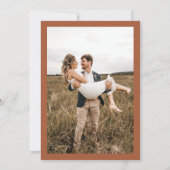 Terracotta Retro Script & 2 Photo Wedding Save The Date (Achterkant)