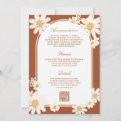 Terracotta Retro Yellow Daisy All in One Wedding Kaart (Achterkant)