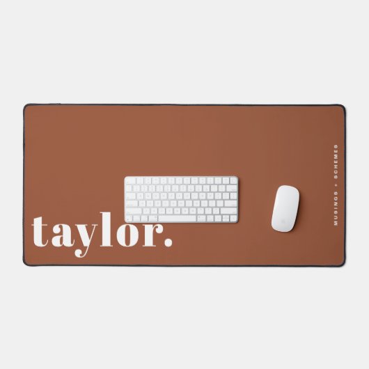 Terracotta retrotypografie gepersonaliseerd bureaumat (Keyboard & Muis)