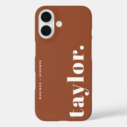 Terracotta retrotypografie gepersonaliseerd Case-Mate iPhone case (Achterkant)