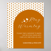 Terracotta Rings Warming Wedding Sign Poster (Voorkant)