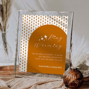 Terracotta Rings Warming Wedding Sign Poster