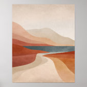 Terracotta rivier abstracte wandkunst voor de woon poster (Voorkant)
