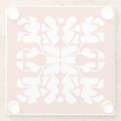 Terracotta rode deco glazen onderzetter (Achterkant)