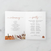 Terracotta roest bladeren herfst herfst bruiloft programma (Binnen)