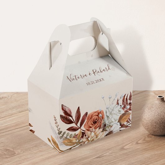 Terracotta Roest Bloemen Boho Herfst Bruiloft Bedankdoosjes