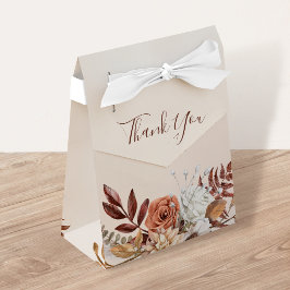 Terracotta Roest Bloemen Boho Herfst Bruiloft Bedankdoosjes