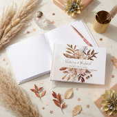 Terracotta Roest Bloemen Boho Herfst Bruiloft Gastenboek