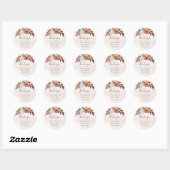 Terracotta Roest Bloemen Boho Herfst Bruiloft Ronde Sticker (Vel)