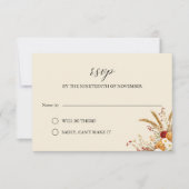 Terracotta Roest Bloemen Boho Herfst RSVP (Voorkant)