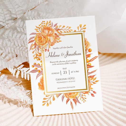 Terracotta Roest Bloemen Rustiek Elegante Herfst T Kaart