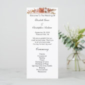 Terracotta Roest Boho Bloemen Huwelijksprogramma Menu (Staand voorkant)