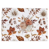 Terracotta Roest Boho Bloemige Herfstblad Groot Cadeauzakje (Achterkant)