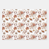 Terracotta Roest Boho Bloemige Herfstblad Inpakpapier Vel (Voorkant)