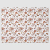 Terracotta Roest Boho Bloemige Herfstblad Tissuepapier (Voorkant)