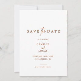 Terracotta Roest Bruin Oranje Foto Save the Dates  Kaart