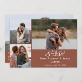 Terracotta Roest Foto Opslaan van de Datum Kaart (Voorkant / Achterkant)