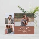 Terracotta Roest Foto Save the Date Kaart (Staand voorkant)