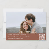 Terracotta Roest Foto Save the Date Kaart (Achterkant)