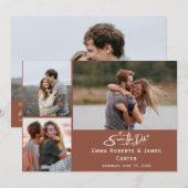 Terracotta Roest Foto Save the Date Kaart (Voorkant / Achterkant)