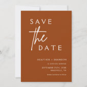 Terracotta Roest Foto Save the Date Uitnodigingen (Voorkant)