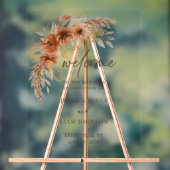 Terracotta Roest Herfst Bloemen Huwelijk Welkom Acryl Bord (Neutraal)