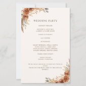 Terracotta Roest Herfst Bloemen Trouwprogramma (Achterkant)