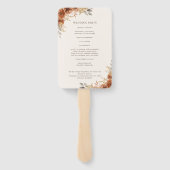 Terracotta Roest Herfst Bloemen Trouwprogramma Handwaaier (Achterkant)