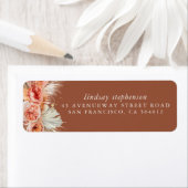 Terracotta Roest Kleur Bloemen Pampas Gras Herfst  Etiket (Insitu)