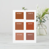 Terracotta Roest Kleur Swatches Kaart (Staand voorkant)