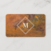Terracotta Roest Metallic Textuur Monogram Initiaa Visitekaartje (Voorkant)
