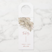 Terracotta Roest Moderne Boog Palm Leaf bruiloft I Flessenhanger (Voorkant)