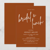 Terracotta Roest Moderne Bridal Lunch Uitnodiging (Voorkant / Achterkant)
