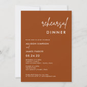 Terracotta Roest Proefavond Dinersuitnodiging Kaart (Voorkant)