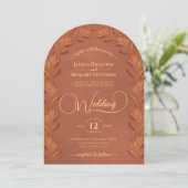 Terracotta Roest Sinaasappel Bladeren Elegante Boo Kaart (Staand voorkant)