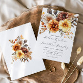 Terracotta Roest Sinaasappel Boho Floral Elegante Kaart