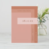 Terracotta Roest & Verbrand Sinaasappel Boho Minim Save The Date (Staand voorkant)