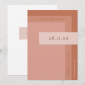 Terracotta Roest & Verbrand Sinaasappel Boho Minim Save The Date (Voorkant / Achterkant)