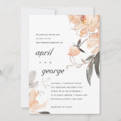 TERRACOTTA ROEST WATERVERF BLOEMENEN HUWELIJKSUITN BEDANKKAART (Voorkant)