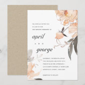 TERRACOTTA ROEST WATERVERF BLOEMENEN HUWELIJKSUITN BEDANKKAART (Voorkant / Achterkant)