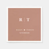 Terracotta Roman Rumerals Minimalist Monogram Servet (Voorkant)