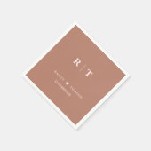 Terracotta Roman Rumerals Minimalist Monogram Servet (Hoek)