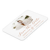 Terracotta Romantic borebd de Foto sparen de Datum Magneet (Linkerzijde)