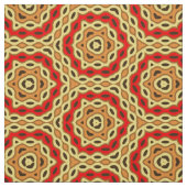Terracotta Rood Mosterd Geel Boho Geometrisch Stof (Swatch)