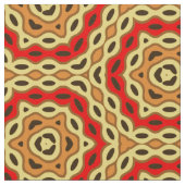 Terracotta Rood Mosterd Geel Boho Geometrisch Stof (Close Up)