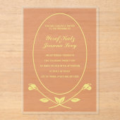 Terracotta Roos Acryl Huwelijksuitnodiging Acryl Uitnodigingen (Voorkant)