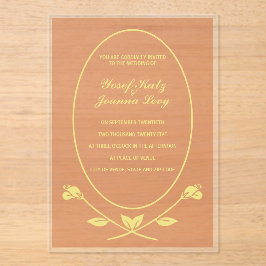 Terracotta Roos Acryl Huwelijksuitnodiging Uitnodigingen