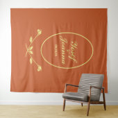 Terracotta Roos bruiloft achtergrond Wandkleed (In Situ (horizontaal))