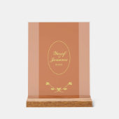 Terracotta Roos bruiloft acryl teken Acryl Bord (Voorkant)