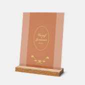 Terracotta Roos bruiloft acryl teken Bord (Hoek)